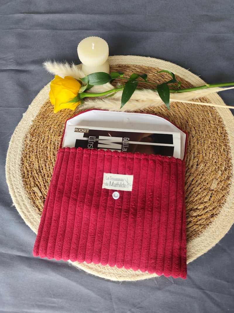 Housse de livre poche "Velours Bordeaux"