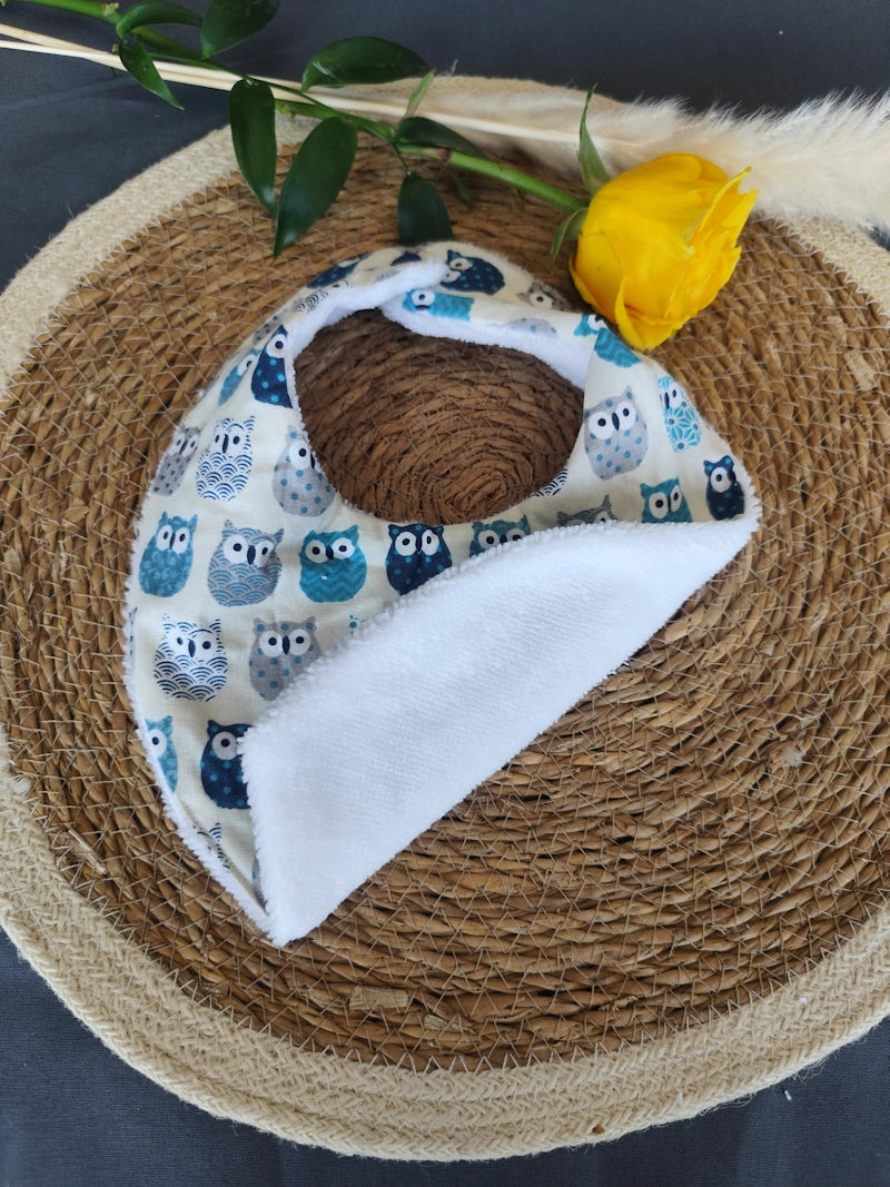 Bavoir bandana "Hibou"
