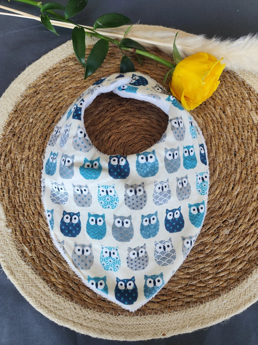 Bavoir bandana "Hibou"
