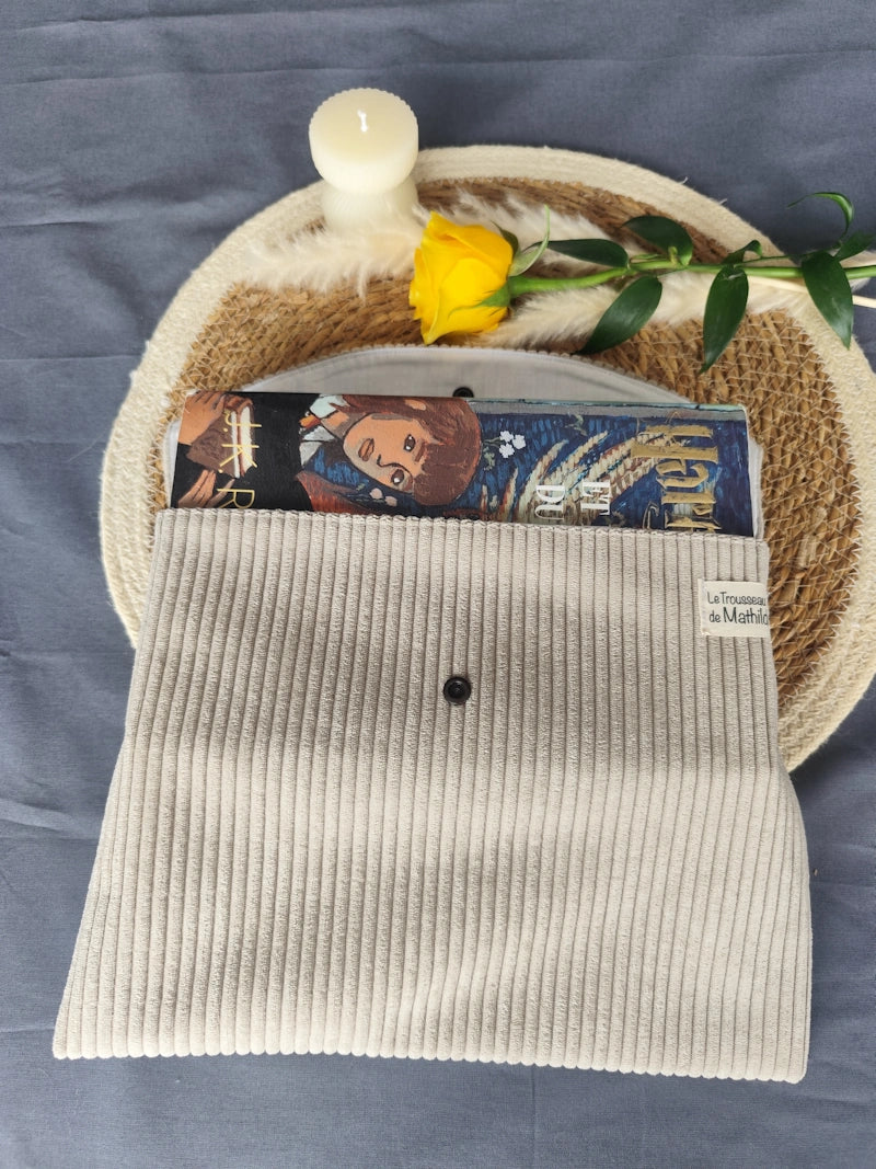 Housse de livre broché "Velours Beige"