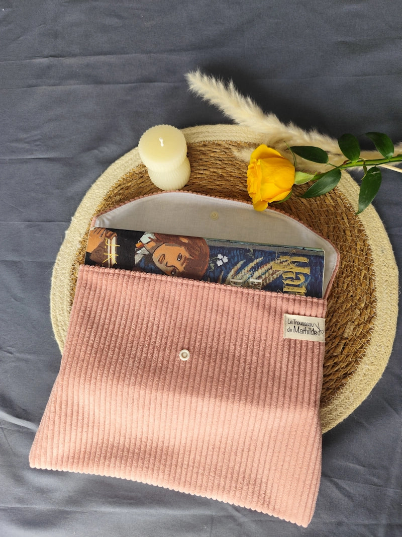 Housse de livre broché "Velours Rose"