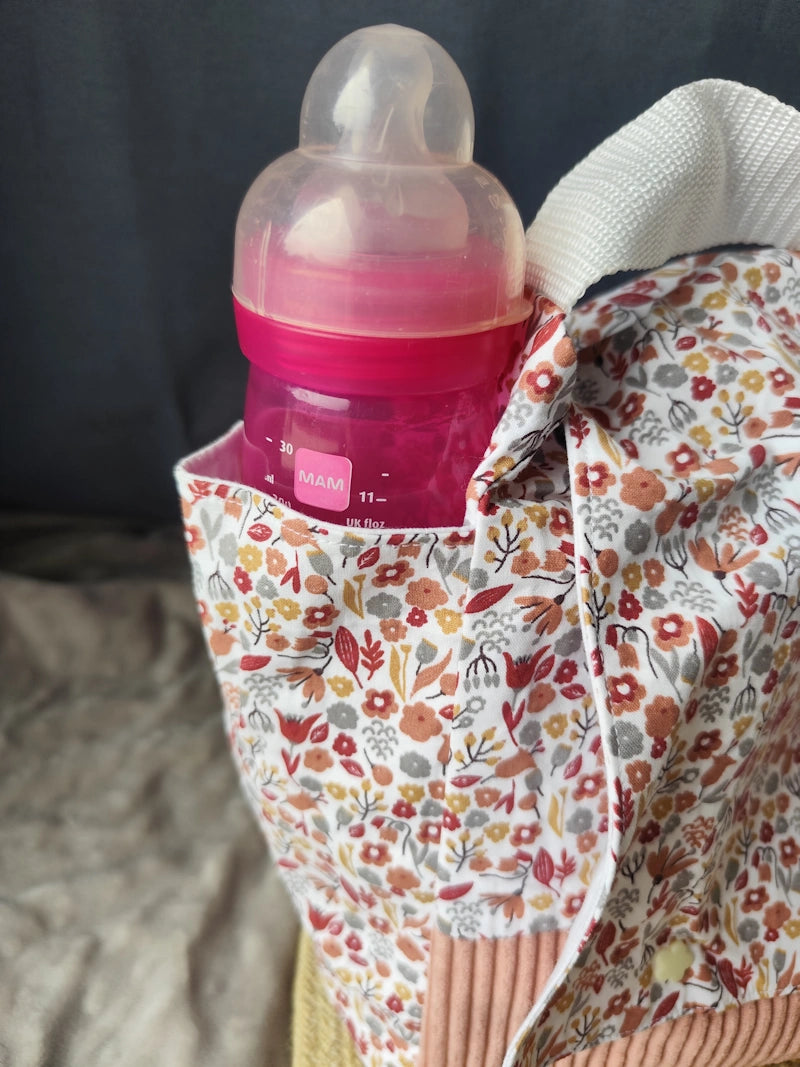 Sac besace "Fleurs Roses"