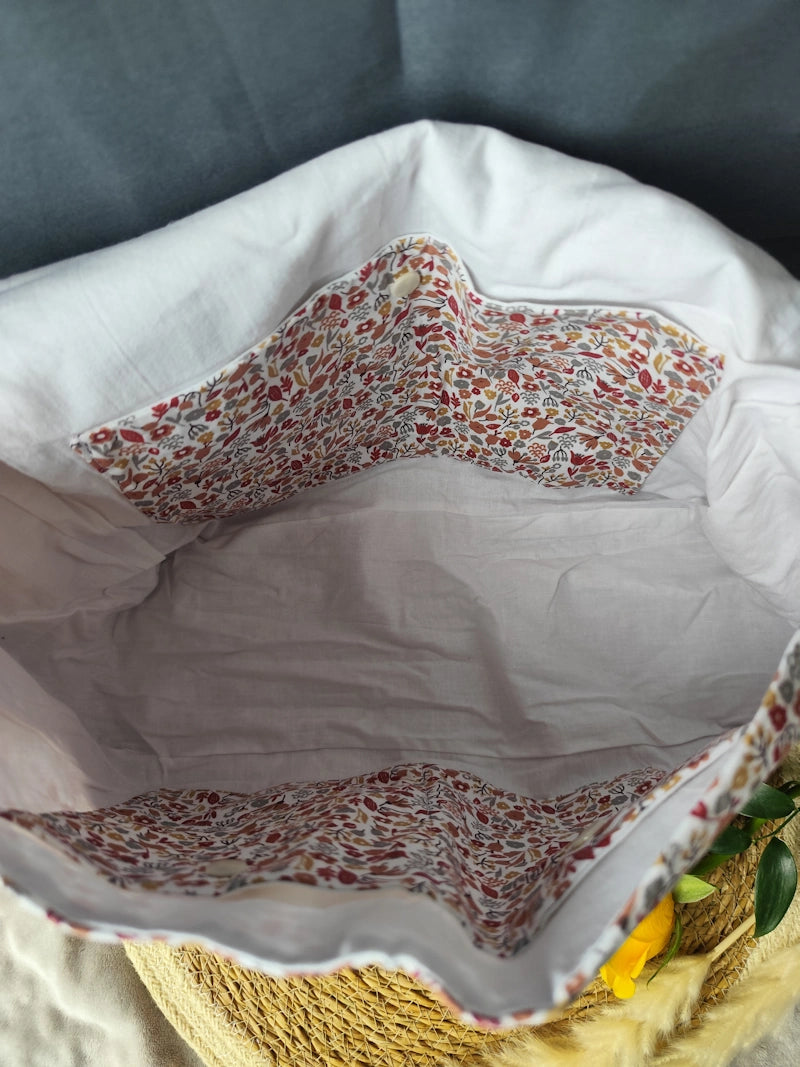 Sac besace "Fleurs Roses"