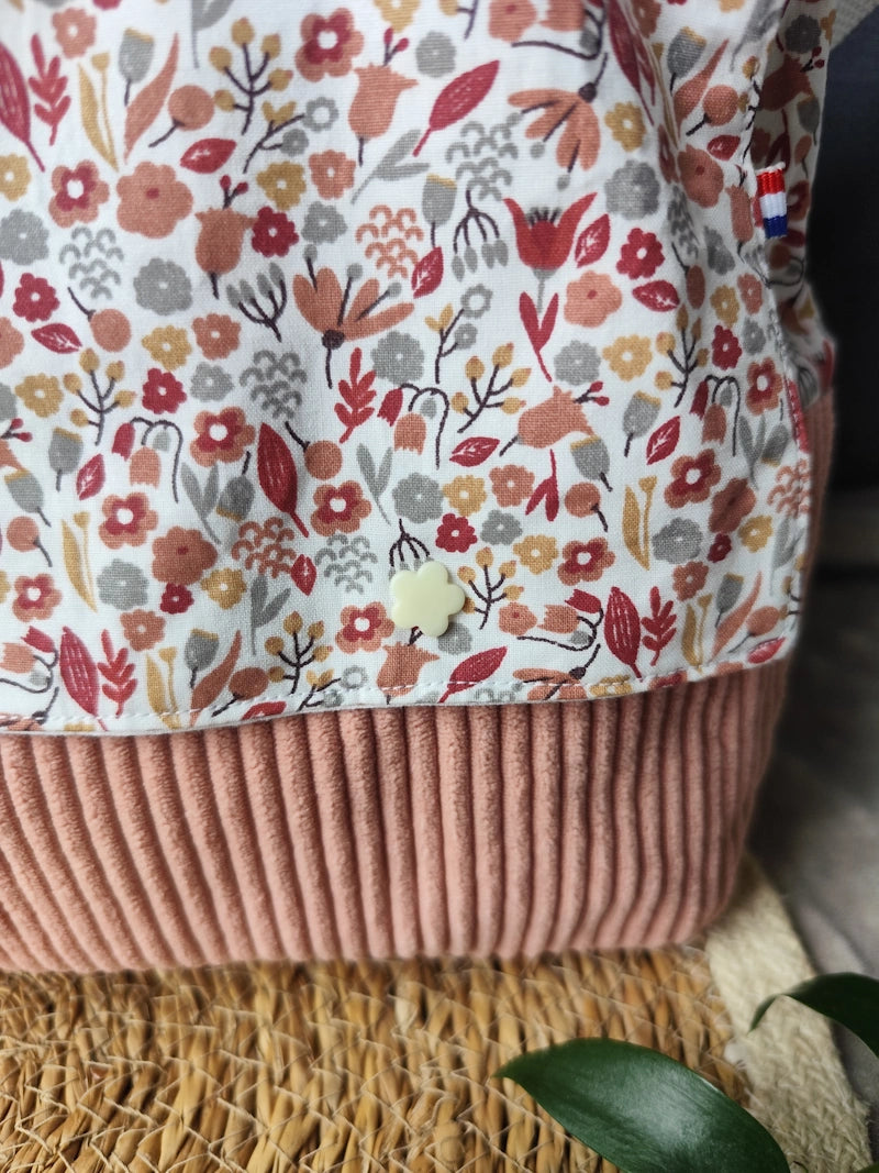 Sac besace "Fleurs Roses"